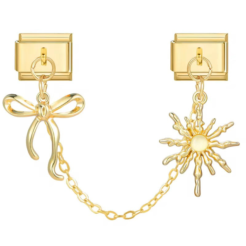 Charm lien avec pendentif noeud et soleil